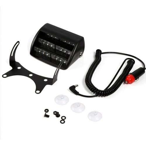 Car Police Strobe Warning Light Lamp 18 LEDs Dash Emergency 3 Flash Lights 12V Yellow