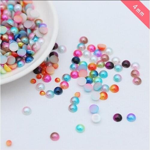 Free Shipping 4mm 500pcs, ABS Half Round Imitation Pearls Beads,Flatback Pearls,DIY Beads For Clothing/ Phone/Crafts Nail Art