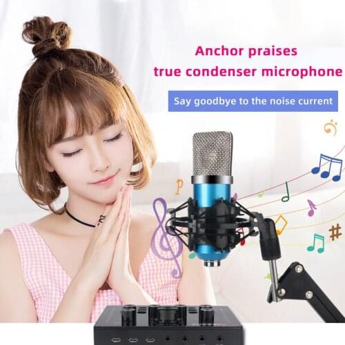 BM 700 Condenser Microphone Kits Wired Karaoke Professional Microphone with Mic Stand for Computer Studio Recording Braodcasting