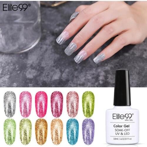 Elite99 10ml Shiny Platinum Gel Nail Polish Bling Glitter UV Gel Polish Soak Off Hybrid Varnish Semi Permanent Nail Art Lacquer