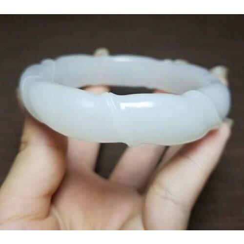 H63#Russian material Hetian jade white jade bamboo bracelet