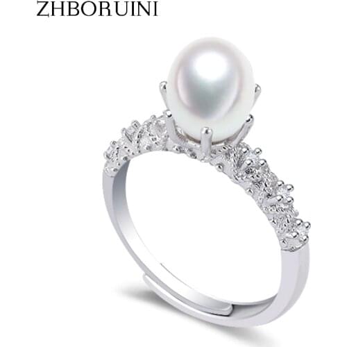 ZHBORUINI 2021 Pearl Ring 925 Sterling Silver Natural Freshwater Pearl Retro Good Quality Ring Jewelry For Women Drop Shipping
