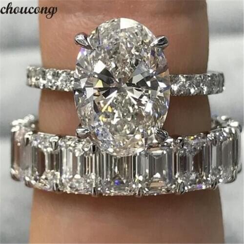 Choucong Eternal Promise Ring sets 925 sterling Silver AAAAA Sona cz Engagement Wedding Band Rings For Women Bridal Jewelry Gift