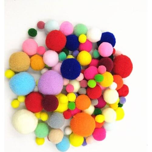 Colorful Pompoms Plush Sticks Googly Wiggle Eyes Kids DIY Montessori Craft Pipe Math Counting Education Stick Child Puzzles Toy