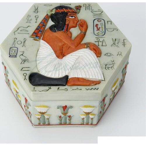 CREATIVE ANCIENT EGYPT RAMESSES II JEWEL BOX ART SCULPTURE FIGURINE RESIN CRAFTS DECORATIONS FOR HOME BIRTHDAY GIFT R3671