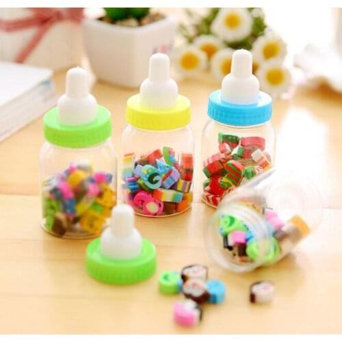 Cute Digital Sea Animal Fruit Eraser Christmas Duckling Smiley Child Eraser Gift School Supplies Stationery (1 Bottle = 18pc)