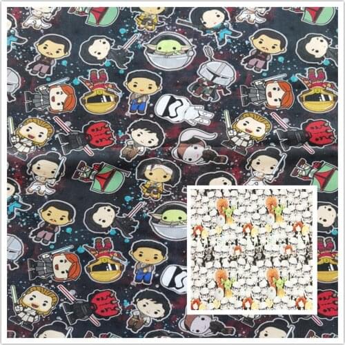 Cartoon Star War Princess 100% Cotton Fabric for Boy Clothes Hometextile Cushion Cover Needlework DIY