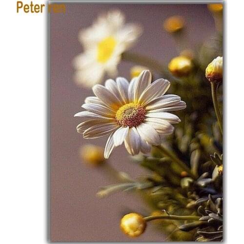 Peter ren Diy Diamond painting kit Diamond embroidery Chrysanthemum 3D square drill paste full Cross stitch Needlework Picture