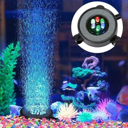 New Aquariums Landscaping Decoration Colorful Aquarium Light LED Diving Light Fish Tank Light Gas Plate Light Round Bub