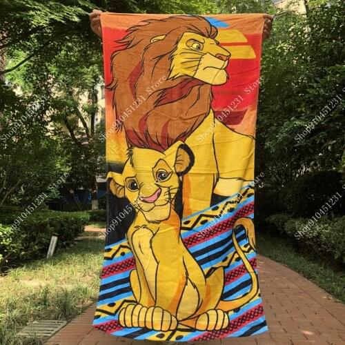 New Cute The Lion King Simba 3D Cartoon Bath Towel Baby Swimming Beach Towel Soft Washcloth Boys Girls Kids Blanket Throws