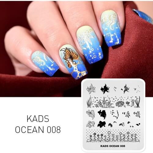 1pc Nail Art Stamping Plates Ocean Creature Patterns Designs Stamper Polish Print Manicure Stamper Professional Template