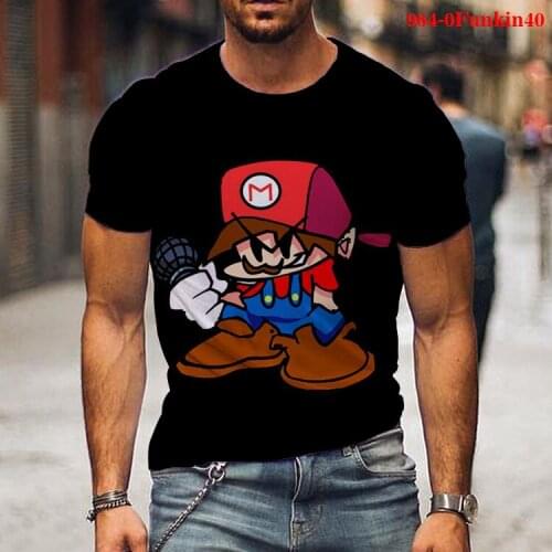 Friday Night Funkin Tee Shirt 3d Basic T Shirt Mens Casual O-neck Harajuku Summer Top Korean Hipster Black Male Tshirt Hombre