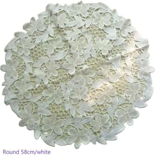 Luxury lace hollow satin Insulation embroidery table place mat pad cloth cup Christmas coaster placemat doily kitchen tableware