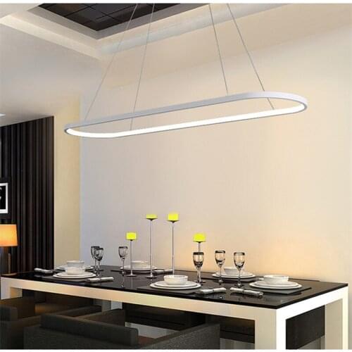 Nordic Concise Oval Loft LED Chandelier Modern Fashion Office Light Warm Diner Bar Suspension Light Fixtures Free Shipping
