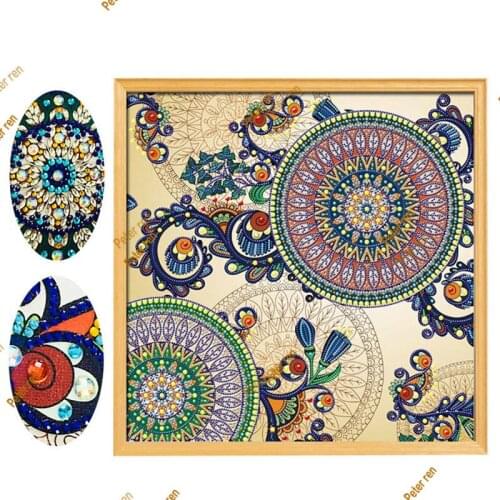 Special Shaped Diamond Painting Living Room Decoration Diamond Embroidery Full Mosaic Rhinestone icon Explosion European Flowers
