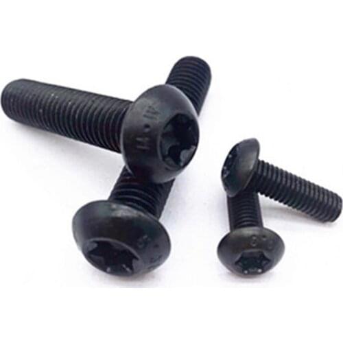 M8 Torx Screw Half round head Screws Plum blossom Bolts 10.9 Grade 12-40mm Length Black