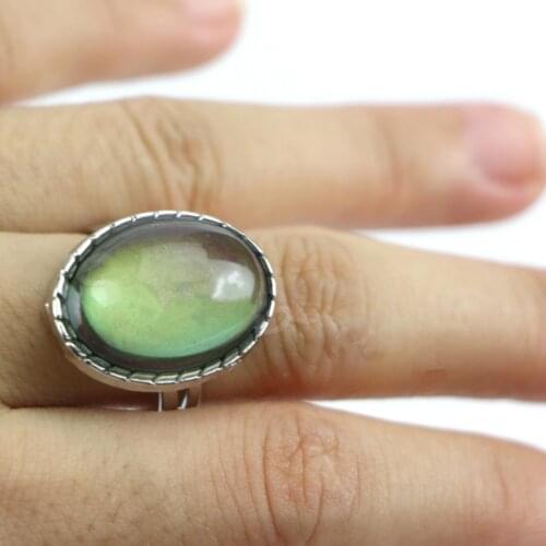 Crystal Jewelry Change Color Mood Rings Temperature Emotion Ring Feeling RING MOOD Adjustable Big Size event party Gift Supplies