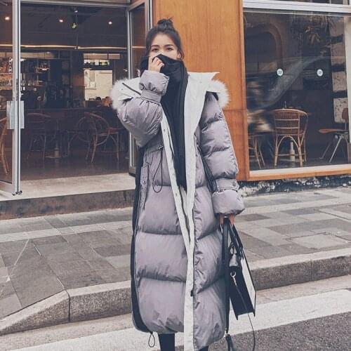 Winter Jacket Women 2021 Big Fur Collar Coat Female Long Warm Hooded Parkas Womens Jackets Korean Style Casaco Feminino Gxy142