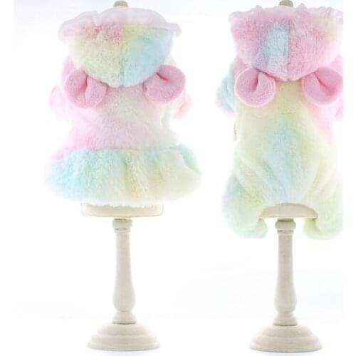 Winter Dog Clothes Pomeranian Clothing Pet Dress Puppy Jumpsuit Yorkshire Poodle Bichon Schnauzer Dog Outfit Warm Coat Dropship