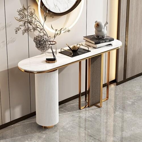 Zq Affordable Luxury Style Console Italian Minimalist Stone Plate Modern Minimalist Living Room Entrance Side View Table