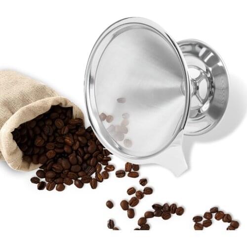 1pc Stainless Steel Reusable Coffee Filter Holder Pour Over Coffees Dripper Mesh Coffee Tea Filter Basket Drip Coffee Filter Cup