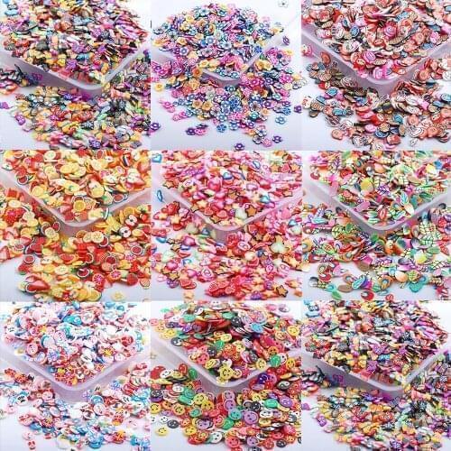 1000Pcs 5mm Mixed Cartoon Polymer Clay Flatback Cabochon Scrapbooking Craft Decorations DIY Embellishments For NAIL Sticker