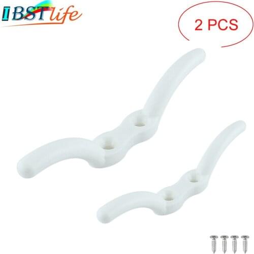 2PCS Nylon Flagpole Cleat Hook Flag Rope Cleat Sailboat Sailing Mast Halyard Boat Marine Kayak Securing Tie Down Tarps Awnings