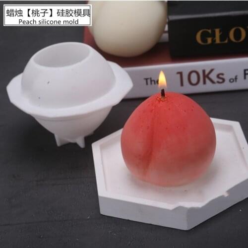 3D Peach Candle Mould Cake Mold Silicone Soap Molds for Baking Cake Decorating Dessert Fruit Mousse Mould DIY Bakeware Tools