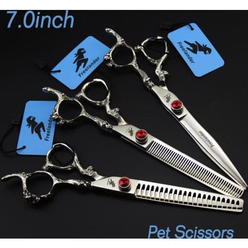"7 Inch Dog Shearing Scissors Pet Thinning Shears High Quality Pet Scissors Set Scissors Stainless Steel Type Model Number Teeth