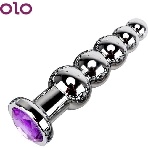 OLO Big Size Heavy Anus Beads Anal Plug Stainless Steel Prostate Massage Anal Dilator Butt Plug Anal Sex Toys for Women Men Gay