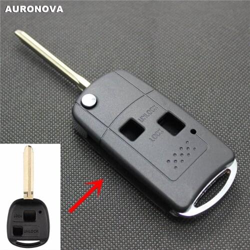 AURONOVA for Toyota Camry 2.4 Vela Yaris Avensis Prado Cruiser 3 Buttons Upgrade Modified Flip Folding Remote Car Key Case Shell