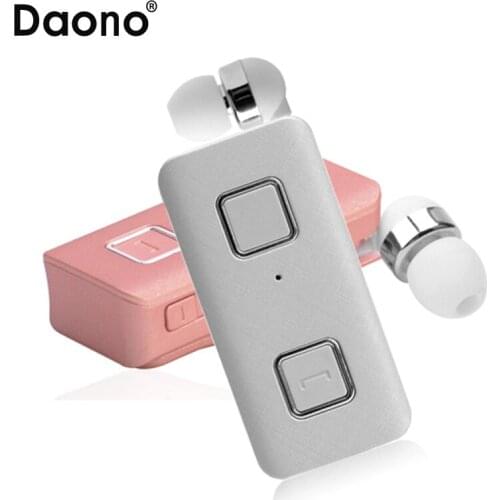 New DAONO Stereo Wireless Bluetooth Headset Calls Remind Vibration Wear Clip Driver Auriculares Earphone for Phone