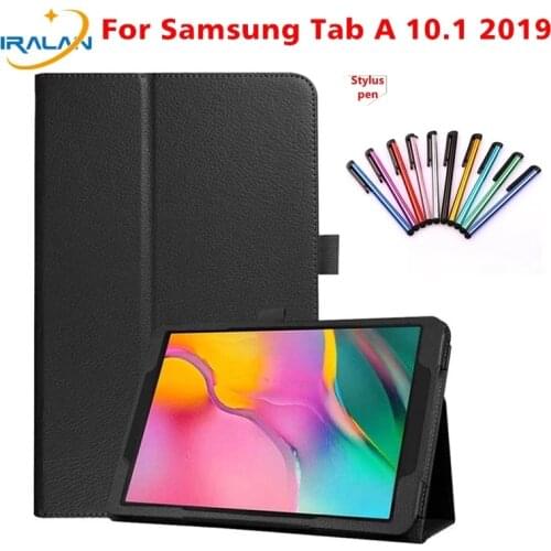 Case for Samsung Galaxy Tab A 10.1 2019 T510 T515 Stand PU Leather Cover for SM-T510 SM-T515 10.1 inch case+Stylus
