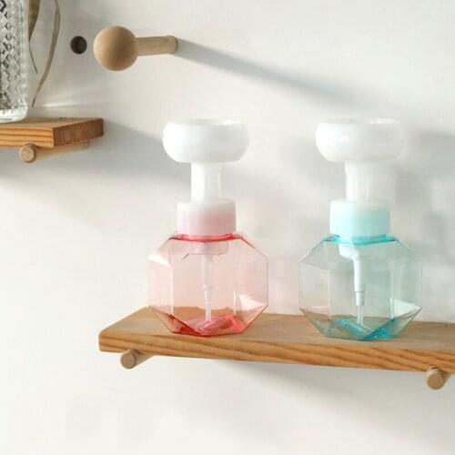 300ml Flower Shape Foam Soap Dispenser Foaming Foaming Pump Clear Travel Shower Gel Foam Pressing Pump Bottle For Bathroom