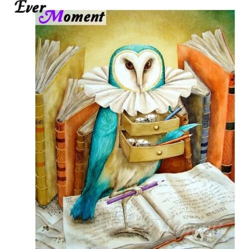 Ever Moment Diamond Painting 5d Full Square Animal Eagle Book Mosaic Accessories Rhinestones picture Decoration Maison ASF1641