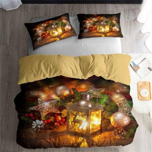 HELENGILI 3D Bedding Set Christmas Print Duvet cover set lifelike bedclothes with pillowcase bed set home Textiles #SD-49