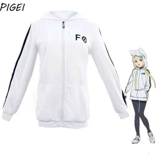 Anime Kemono Jihen Kon Cosplay Zipper Coat Pants Suit Halloween Kon White Uniforms Heat Resistant Synthetic Wig for Women Girls