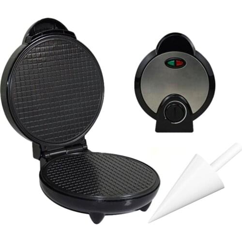 Round Nonstick Electric Stroopwafel Syrup Waffle Maker Baker Machine Stainless Steel Compact Fast Temperature Control 180° Flip