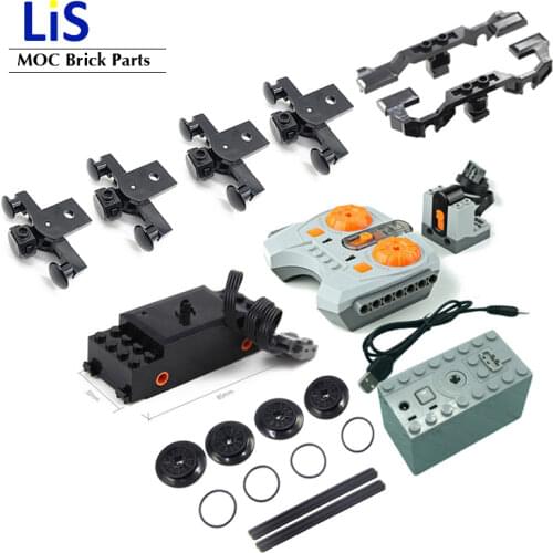 MOC IR RC Tracked Remote Control Motor Power Function Train fit for logoes 10219 10254 10183 75955 High-tech Building Block Toys