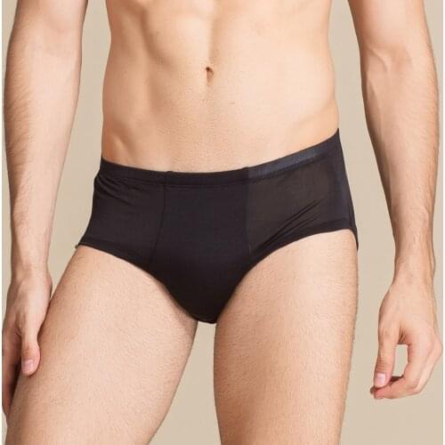 Natural Silk Mens Underwear Comfortable And Breathable Thin Silk Knitted Briefs Loose Large Shorts