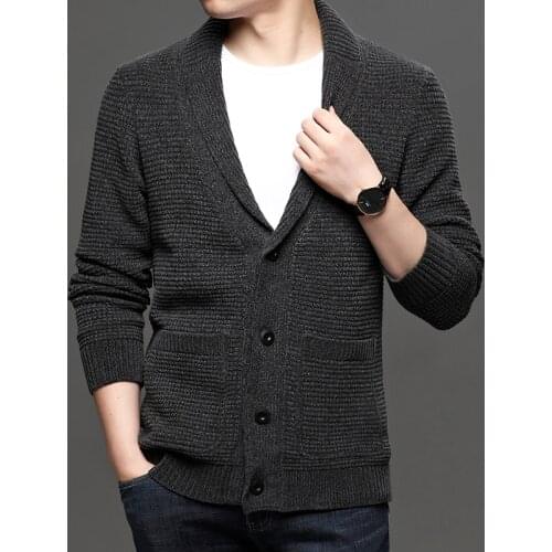 Male Cashmere Vest Fashion Design Buttons Cardigan Long Sleeve Sweater Handsome Office Man Wool Knit Coat