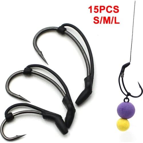 15PCS Carp Fishing Hook Kickers D Rig Kicker Aligners Hooks Sleeves Rigs Accessories End Terminal Tackle