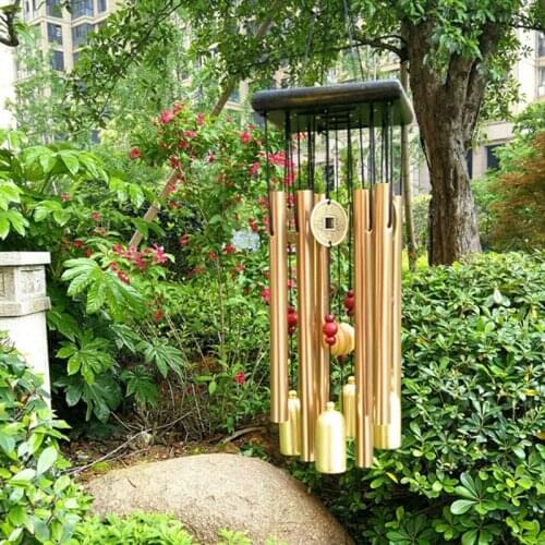 Wall Hanging Decorations Wind Chimes Outdoor Garden Yard Decor Metal Tubes Copper Bells Wind Chime Home Ornament