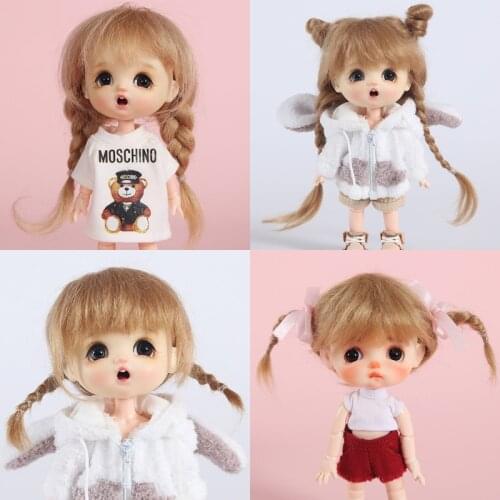 New 1/8 BJD wig SD DD doll wigs soft Mohair Cute braid hair Bangs Long hair Doll special wig Doll accessories multi-color