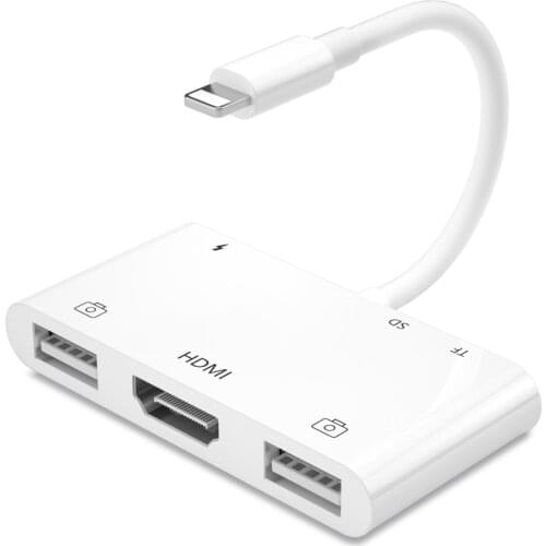 NEW Lightning To 1080P HDMI Cable USB SD TF Card Reader Digital AV TV OTG Adapter Hub For iPhone X XR XS 11Pro Max iPad Mini Pro