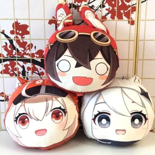 Popular Game Genshin Impact Paimon Klee Amber Hand Warmer Throw Pillow Cushion Warm Winter Cartoon Plush Toys 46*43*18cm
