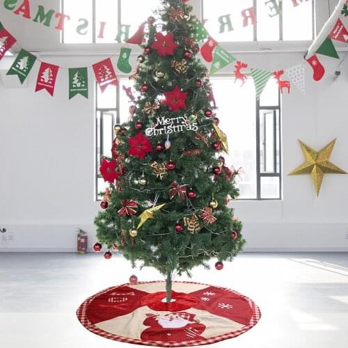 Christmas Decorations Christmas JOY Tree Skirt Tree Bottom Decoration Old Man Buffalo Plaid Tree Skirt