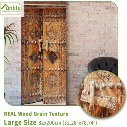 Retro Traditional Wood Simulation Window Glass Door Stickers Home Decor Picture Self Adhesive Waterproof Wallpaper For Bedroom