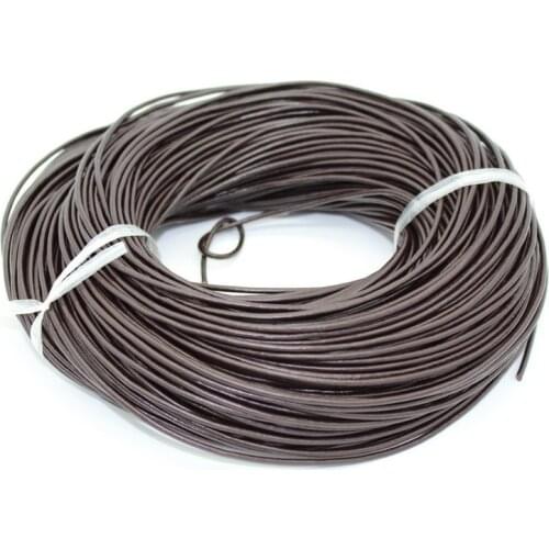 2mm Length Black/Brown Color Round Real Leather Jewelry Cord 90 Meter/Roll Fit Diy Jewelry Necklace Making