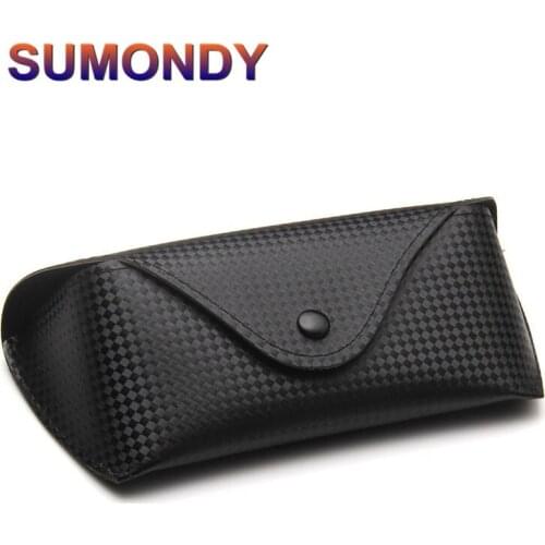SUMONDY Exquisite Plastic Sunglasses Box Classic Brand Designer Imitation Leather Glasses Case G136